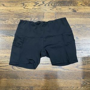 Black Biker Shorts with Pockets